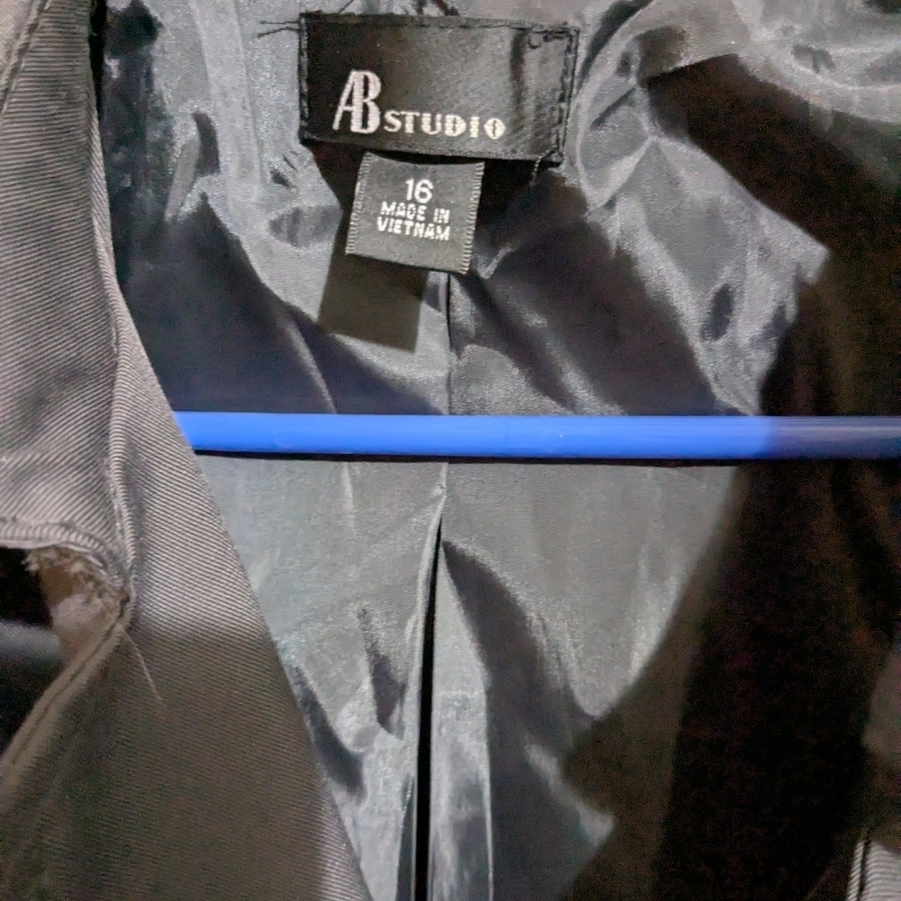 AB Studio Gray Trench Coat Classic Design 16 - Picture 8 of 11